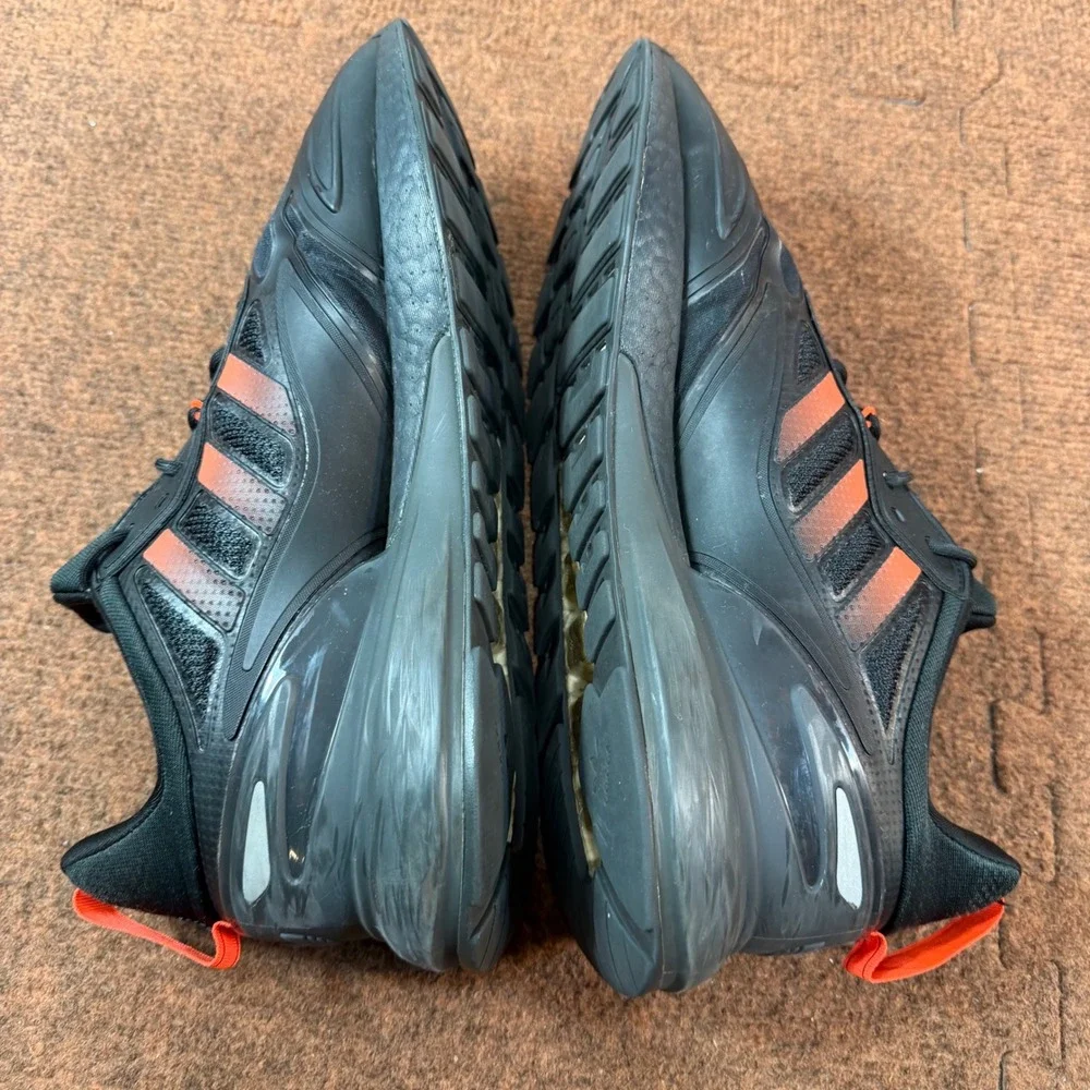 B+ Adidas ZX 2K Boost 2.0 Mens Sneakers Black Solar Orange GZ9087 Size 11.5 gym